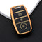 Autosleutel hoesje - TPU Sleutelhoesje - Sleutelcover - Autosleutelhoes - Geschikt voor Kia -zw-goud- A3 - Kia Picanto, Kia Rio, Kia Stonic, Kia Ceed, Kia E-Soul, Kia Xceed, Kia Proceed, Kia Niro, Kia Sportage, Kia Sorento - Auto Sleutel Accessoires