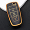 Autosleutel hoesje - TPU Sleutelhoesje - Sleutelcover - Autosleutelhoes - Geschikt voor Ford -zw-goud- B4 - Ford Fiesta, Ford Puma, Ford Focus, Ford Kuga, Ford Mustang, Ford Mustang Mach e, Ford Explorer, Ford E-Tourneo, Ford Transit, Ford Transit Co
