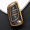 Autosleutel hoesje - TPU Sleutelhoesje - Sleutelcover - Autosleutelhoes - Geschikt voor Peugeot - zw-goud- C3 - Peugeot 108, Peugeot 207, Peugeot 208, Peugeot 307, Peugeot 308, Peugeot 407, Peugeot 508, Peugeot 1007, Peugeot 2008, Peugeot 3008, Peuge