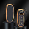Autosleutel hoesje - TPU Sleutelhoesje - Sleutelcover - Autosleutelhoes - Geschikt voor Audi - zwart-goud - D3 - Audi A6, Audi A7, Audi A8, Audi S5, Audi S6, Audi S7, Audi S8, Audi RS6, Audi RS7, Audi Q7, Audi Q8, Audi SQ7, Audi SQ8 - Auto Sleutel A