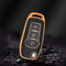 Autosleutel hoesje - TPU Sleutelhoesje - Sleutelcover - Autosleutelhoes - Geschikt voor Ford -zw-goud- F3 - Ford Fiesta, Ford Puma, Ford Focus, Ford Kuga, Ford Mustang, Ford Mustang Mach e, Ford Explorer, Ford E-Tourneo, Ford Transit, Ford Transit Co