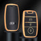 Autosleutel hoesje - TPU Sleutelhoesje - Sleutelcover - Autosleutelhoes - Geschikt voor Kia -zw-goud- A3 - Kia Picanto, Kia Rio, Kia Stonic, Kia Ceed, Kia E-Soul, Kia Xceed, Kia Proceed, Kia Niro, Kia Sportage, Kia Sorento - Auto Sleutel Accessoires