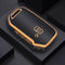 Autosleutel hoesje - TPU Sleutelhoesje - Sleutelcover - Autosleutelhoes - Geschikt voor Kia -zw-goud- D5 - Kia Ceed, Kia E-Soul, Kia Xceed, Kia Proceed, Kia Niro, Kia Sportage, Kia Sorento, Kia EV6, Kia EV9 - Auto Sleutel Accessoires gadgets - Kado