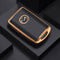Autosleutel hoesje - TPU Sleutelhoesje - Sleutelcover - Autosleutelhoes - Geschikt voor Mazda -zw-goud- B3 - Mazda 6, Mazda 3, Mazda 2, Mazda MX-5, Mazda CX-30, Mazda MX-30, Mazda CX-5, Mazda CX-60 - Auto Sleutel Accessoires gadgets - Kado Cadeau ma