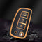 Autosleutel hoesje - TPU Sleutelhoesje - Sleutelcover - Autosleutelhoes - Geschikt voor Nissan -zw-goud- B3B - Nissan Micra, Nissan Pulsar, Nissan Murano, Nissan Juke, Nissan Qashqai, Nissan Ariya, Nissan Leaf, Nissan Xtrail, Nissan Primastar, Nissan