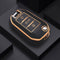 Autosleutel hoesje - TPU Sleutelhoesje - Sleutelcover - Autosleutelhoes - Geschikt voor Peugeot -zw-goud- A3 - Peugeot 108, Peugeot 207, Peugeot 208, Peugeot 307, Peugeot 308, Peugeot 407, Peugeot 508, Peugeot 1007, Peugeot 2008, Peugeot 3008, Peugeo
