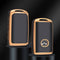 Autosleutel hoesje - TPU Sleutelhoesje - Sleutelcover - Autosleutelhoes - Geschikt voor Mazda -zw-goud- B3 - Mazda 6, Mazda 3, Mazda 2, Mazda MX-5, Mazda CX-30, Mazda MX-30, Mazda CX-5, Mazda CX-60 - Auto Sleutel Accessoires gadgets - Kado Cadeau ma