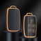 Autosleutel hoesje - TPU Sleutelhoesje - Sleutelcover - Autosleutelhoes - Geschikt voor Jaguar -zw-goud- A5 - Jaguar XE, Jaguar XF, Jaguar XJ, Jaguar F-Pace, Jaguar F-Type - Auto Sleutel Accessoires gadgets - Kado Cadeau man - vrouw