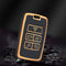 Autosleutel hoesje - TPU Sleutelhoesje - Sleutelcover - Autosleutelhoes - Geschikt voor Land Rover/Range Rover -zw-goud- B5 - Land Rover, Range Rover, Range Rover Sport, Range Rover Velar, Range Rover Evoque, Freelander, Defender, Discovery - Auto S