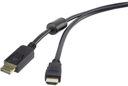 Renkforce RF-4382730 - DisplayPort naar HDMI Kabel - 500cm - Zwart