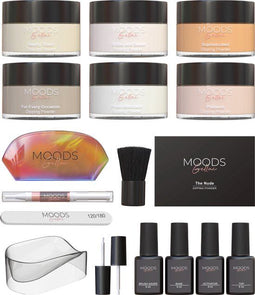 Moods Gellac - Dipping Powder Starters Kit - 6 Kleuren - Acryl Nagels Starterspakket - The Nude