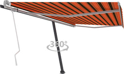 vidaXL - Luifel - vrijstaand - handmatig - uittrekbaar - 400x300 - cm - oranje - bruin