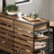SoBuy FSB85-PF - Buffetkast - 2 Lades 3 Planken - Bruin