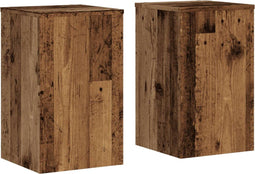 vidaXL - Plantenstandaards - 2 - st - 30x30x50 - cm - bewerkt - hout - oud - houtkleurig