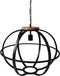 HSM Collection Hanglamp Michigan - ø58x45 - Zwart - Ijzer/hout