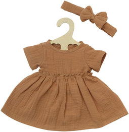 Poppenjurk Bruin met Ruches, 35-45 cm