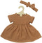 Poppenjurk Bruin met Ruches, 35-45 cm