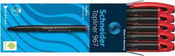 Schneider fineliner - Topliner 967 - lijnbreedte 0,4 mm - rood - doos a 10 stuks - S-9672