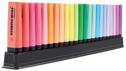 STABILO Boss Original Markeerstiften - 23 Stuks Deskset - 9 Standaard + 14 Pastel Kleuren
