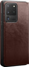 Qialino - echt lederen luxe wallet hoes - Geschikt voor Samsung Galaxy S20 Ultra - Bruin