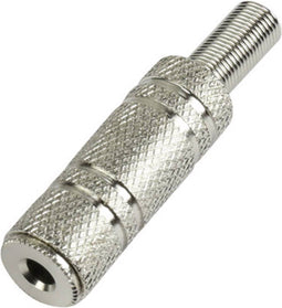 TRU COMPONENTS 1572335 Jackplug 3.5 mm Bus, recht Aantal polen: 3 Stereo Zilver 1 stuk(s)