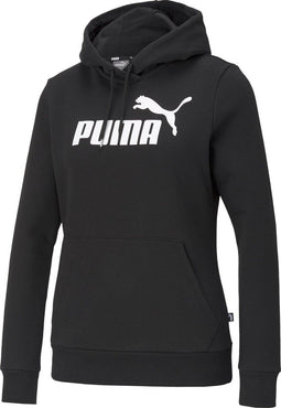 PUMA ESS Logo Hoodie FL - Dames Trui - Regular-fit - Zwart - Maat L