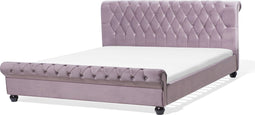 AVALLON - Tweepersoonsbed - Roze - 180 x 200 cm - Fluweel