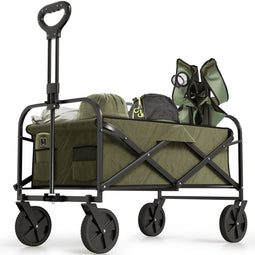 Avalo Bolderkar - Opvouwbaar - Tot 90KG - 80x47x49 CM - 80L - 360º Wielen - Groen