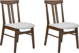 AVALON - Eetkamerstoel set van 2 - Grijs - Donker hout/Stof