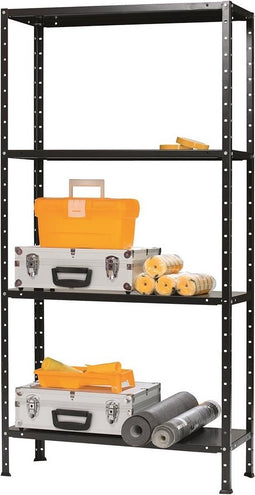 Avasco Opbergrek/ Stellingkast Solid 50 Zwart - 200 kg draagkracht - 145x72,5x30 cm