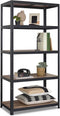 Avasco Stellingkast Maxi - stellingrek - houtlook - zwart metalen frame - 176x90x45 - 5 planken