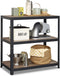 Avasco Stellingkast Table - laag stellingrek - houtlook - zwart metalen frame - 88x90x45 - 3 planken