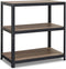 Avasco Stellingkast Table - laag stellingrek - houtlook - zwart metalen frame - 88x90x45 - 3 planken