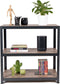 Avasco Stellingkast Table - laag stellingrek - houtlook - zwart metalen frame - 88x90x45 - 3 planken