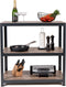 Avasco Stellingkast Table - laag stellingrek - houtlook - zwart metalen frame - 88x90x45 - 3 planken