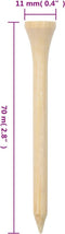 1000 st Golftees 70 mm bamboe