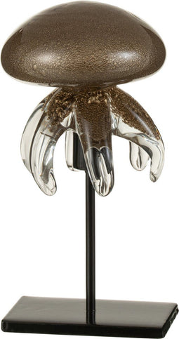 J-Line decoratie Kwal Op Voet - glas - bruin - small