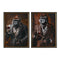 Schilderij Home ESPRIT Bruin Zwart Gorilla Loft Coating 51,5 x 4,5 x 71,5 cm (2 Stuks)