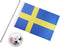 AZ FLAG TL_195 - Tafelvlag Zweden - Satijn 22 x 15 cm - Met metalen basis en paal