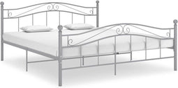 vidaXL - Bedframe - metaal - grijs - 180x200 - cm