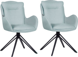 AVELAR - Set van 2 eetkamerstoelen - Mintgroen - Polyester