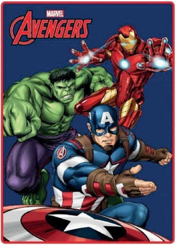 Avengers fleece deken - blauw - Marvel plaid - 100 x 140 cm.