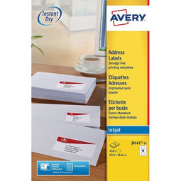 Avery - Etiket avery j8161-25 63.5x46.6mm wit 450 stuks
