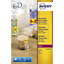 Avery - Etiket avery l7670-25 63.5mm rond geel 300 stuks