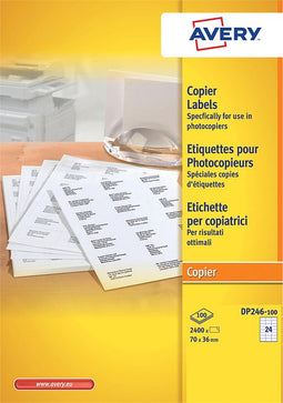 Avery - Etiket avery dp246-100 70x36mm wit 2400 stuks