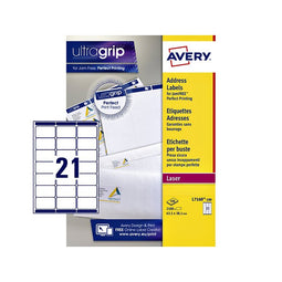 Avery - Etiket avery l7160-100 63.5x38.1mm wit 2100 stuks