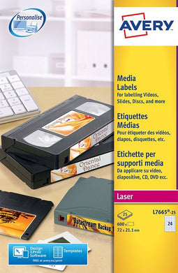 Avery - Etiket avery l7665-25 72x21.2mm voor datae's 600 stuks
