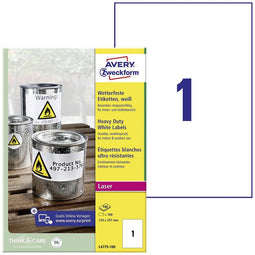 Avery etiketten L4775-100 210X297mm