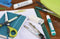 Avery Family mini naametiketten, ft 5 x 1 cm, blauw/groen, ophangbare etui met 30 etiketten
