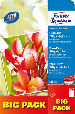 Avery fotopapier 2739 A4, 250 g, 40 vel